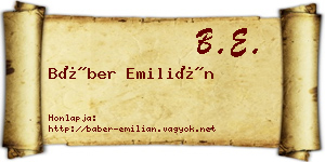 Báber Emilián névjegykártya
